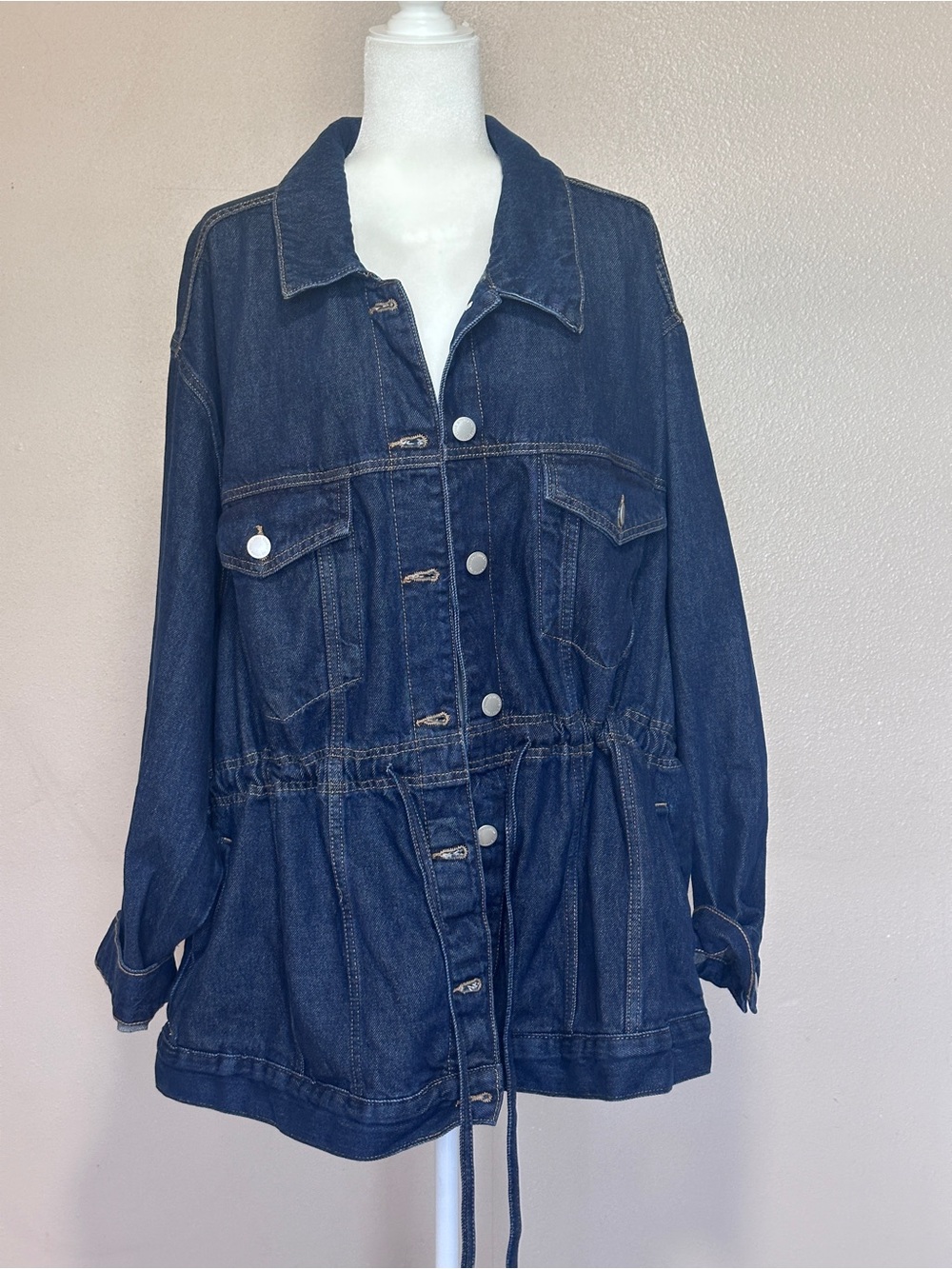 Universal Thread Dark Blue Denim Drawstring Jacket